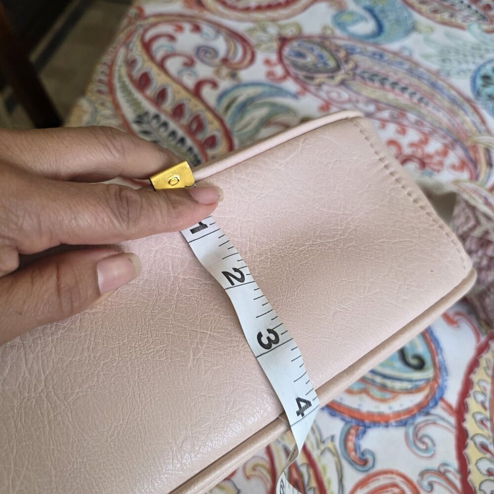 Vegan Leather Lite Pink Crossbody Bag Handbag Boho Designed Strap - Picture 8 of 8